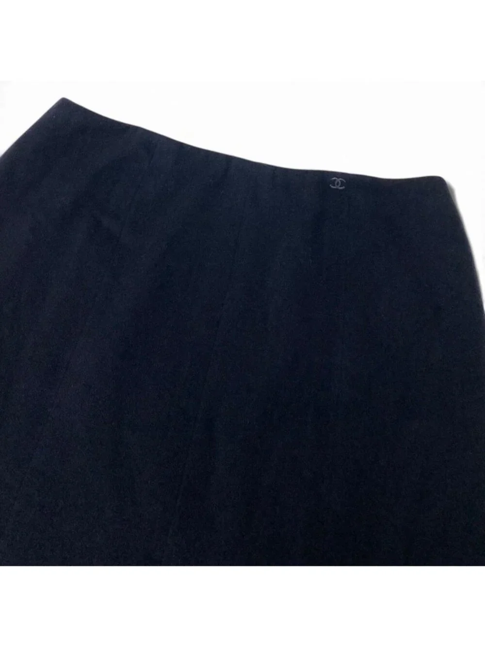 Chanel CC Logo Pencil Skirt Long Black 44